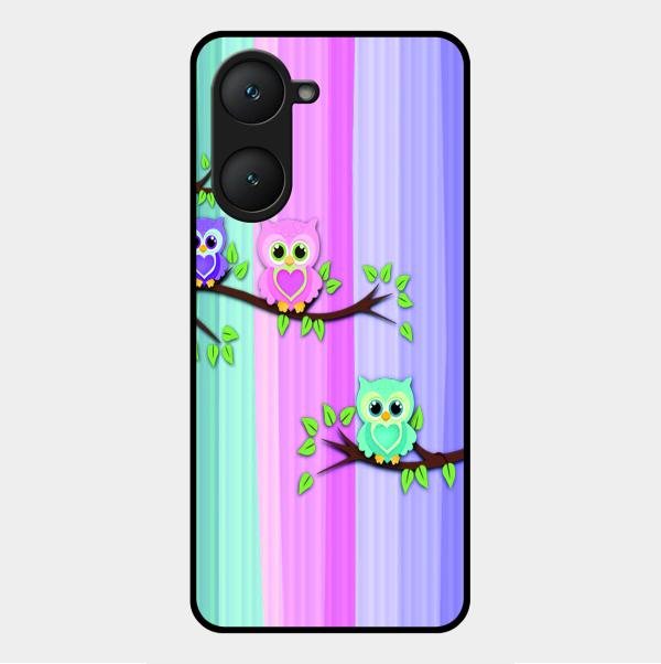 Owl Glossy Metal Case Cover For Vivo Y28S 5G