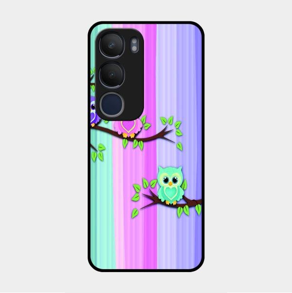 Owl Glossy Metal Case Cover For Vivo Y29 5G