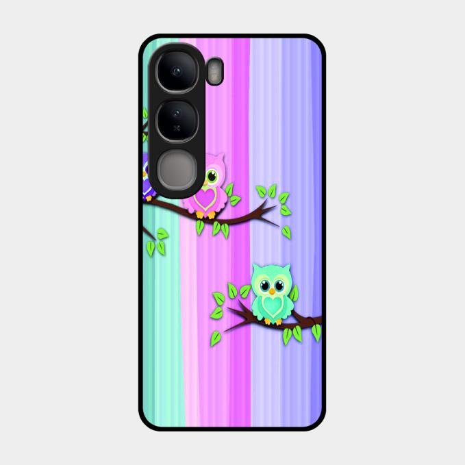 Owl Glossy Metal Case Cover For Vivo Y300 5G