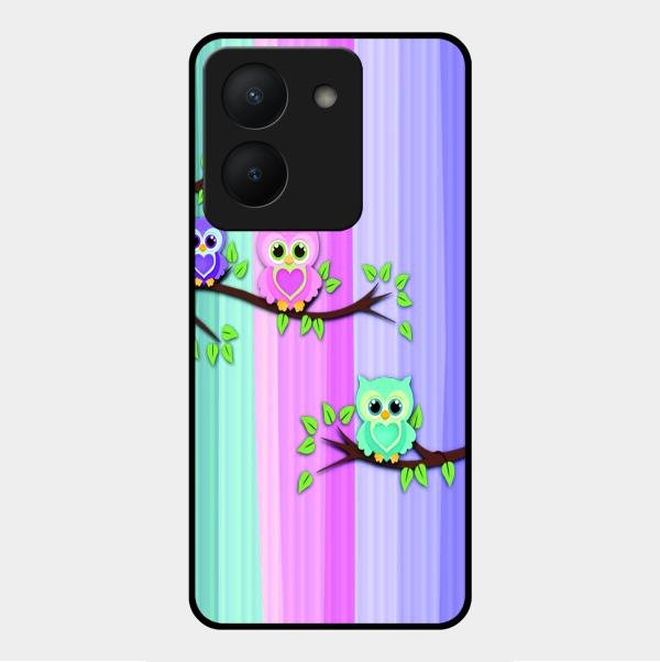 Owl Glossy Metal Case Cover For Vivo Y36