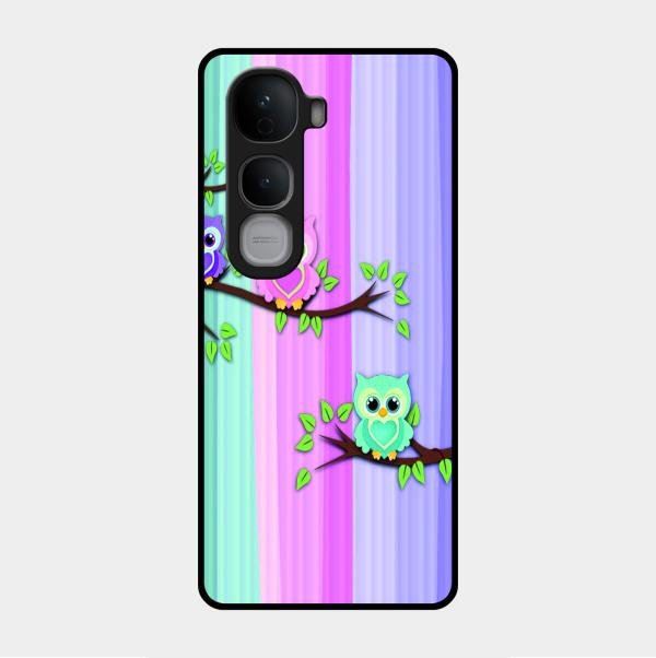 Owl Glossy Metal Case Cover For Vivo Y400 Pro 5G