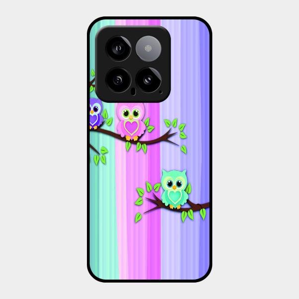 Owl Glossy Metal Case Cover For Xiaomi 14 5G