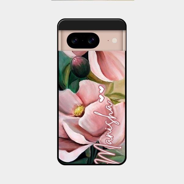 Paint Floral Poster Glass Case Cover For Google Pixel 8 5G