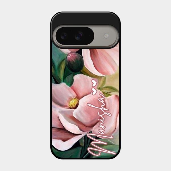 Paint Floral Poster Glass Case Cover For Google Pixel 9 5G