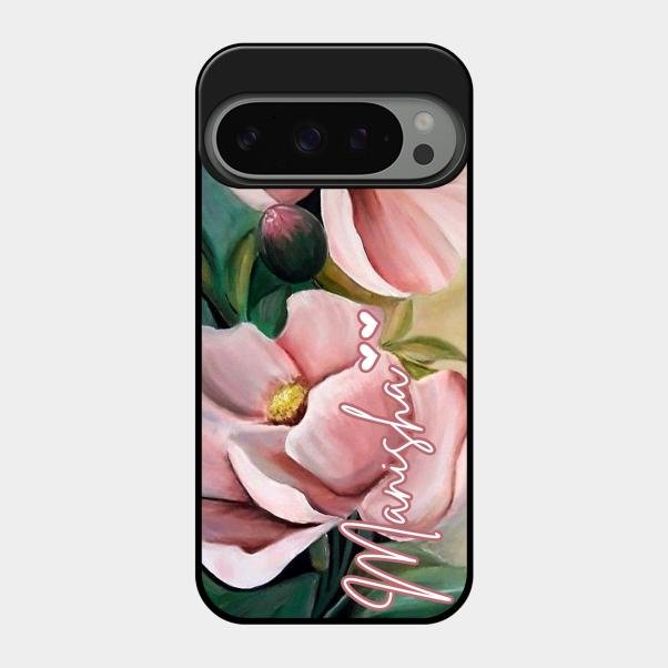 Paint Floral Poster Glass Case Cover For Google Pixel 9 Pro 5G