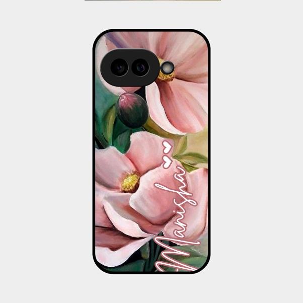 Paint Floral Poster Glass Case Cover For Google Pixel 9A 5G