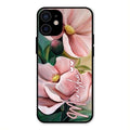Paint Floral Poster Glass Case Cover For iPhone 12 mini