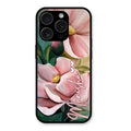 Paint Floral Poster Glass Case Cover For iPhone 15 Pro
