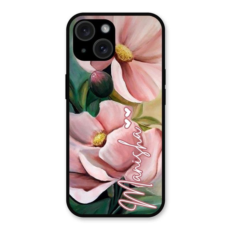 Paint Floral Poster Glass Case Cover For iPhone 15