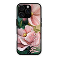 Paint Floral Poster Glass Case Cover For iPhone 16 Pro Max