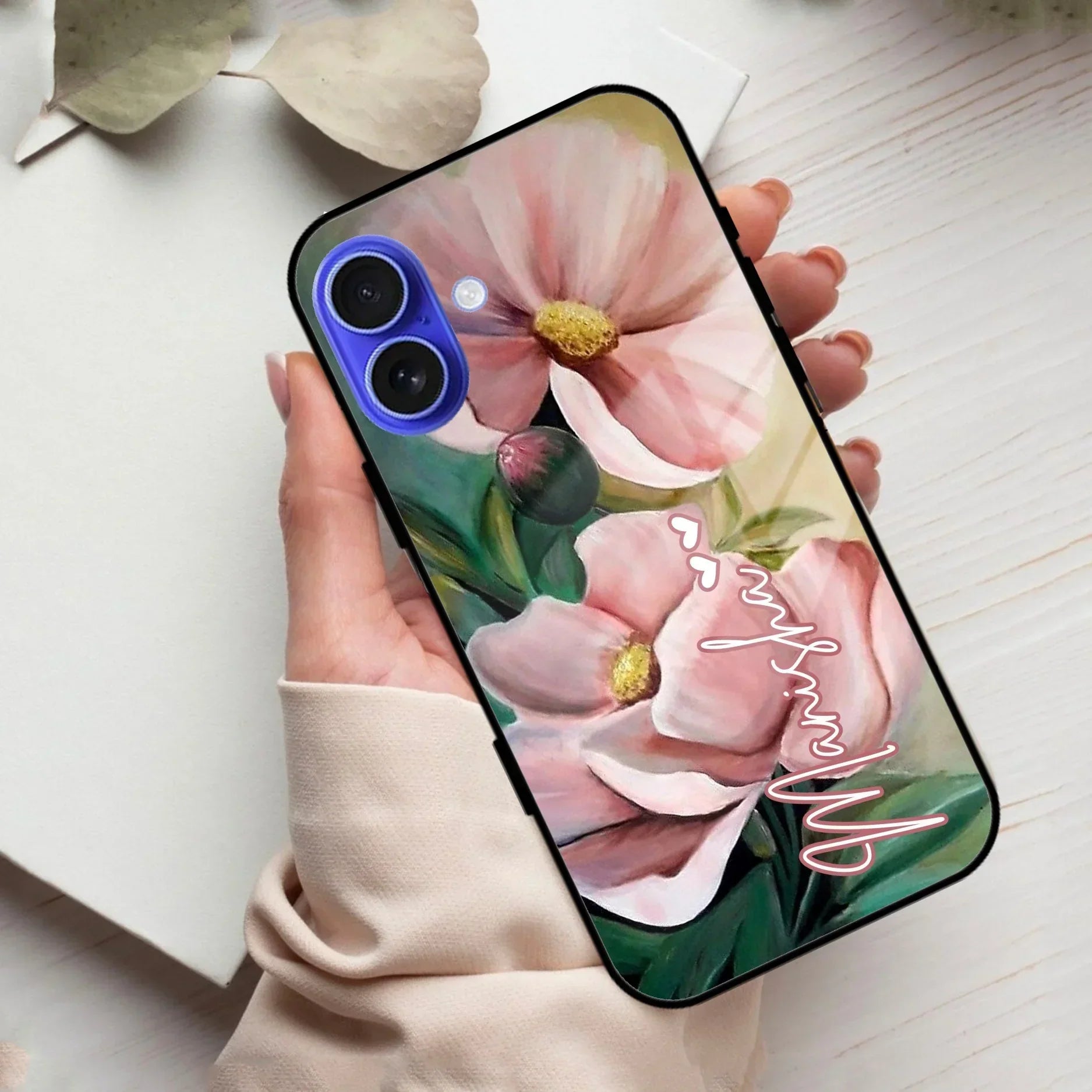 Paint Floral Poster Glass Case Cover For iPhone - ShopOnCliQ