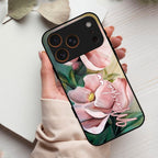 Paint Floral Poster Glass Case Cover For iPhone 17 Pro Max