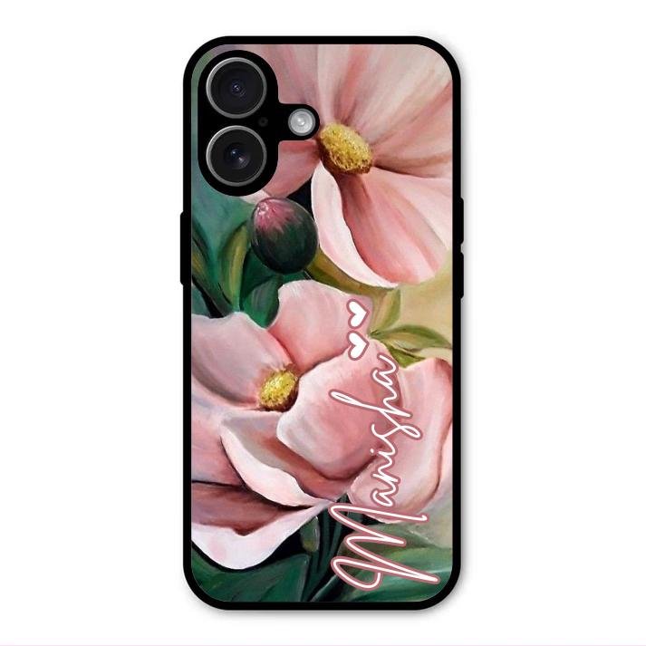 Paint Floral Poster Glass Case Cover For iPhone 17