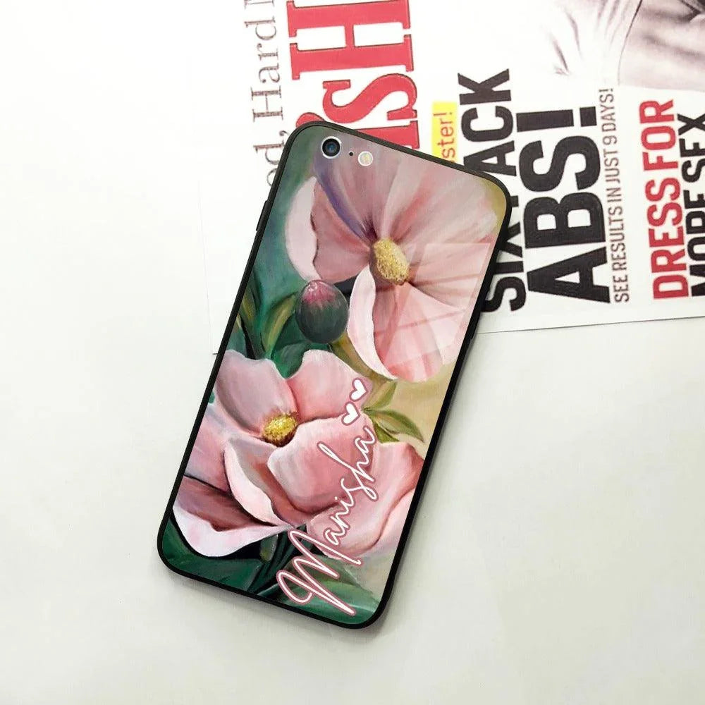 Paint Floral Poster Glass Case Cover For iPhone - ShopOnCliQ