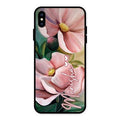 Paint Floral Poster Glass Case Cover For iPhone XS Max