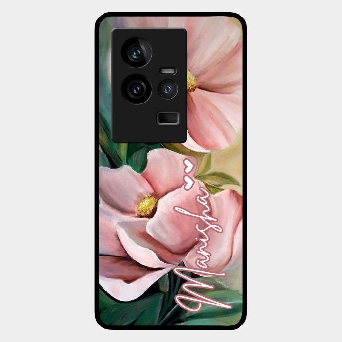 Paint Floral Poster Glass Case Cover For Iqoo 11 5G