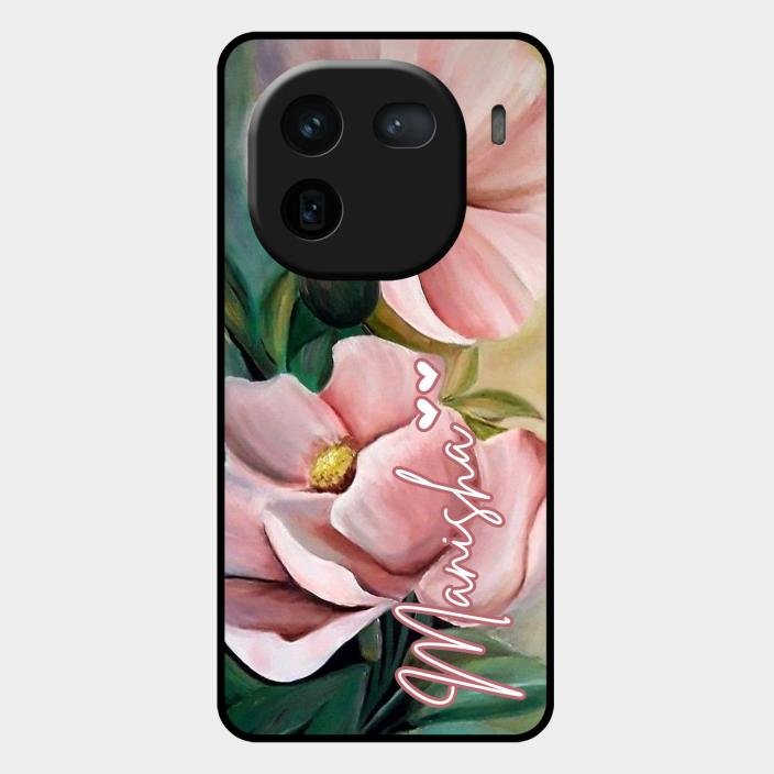 Paint Floral Poster Glass Case Cover For Iqoo 12 5G