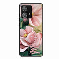 Paint Floral Poster Glass Case Cover For Motorola Edge 40 5G