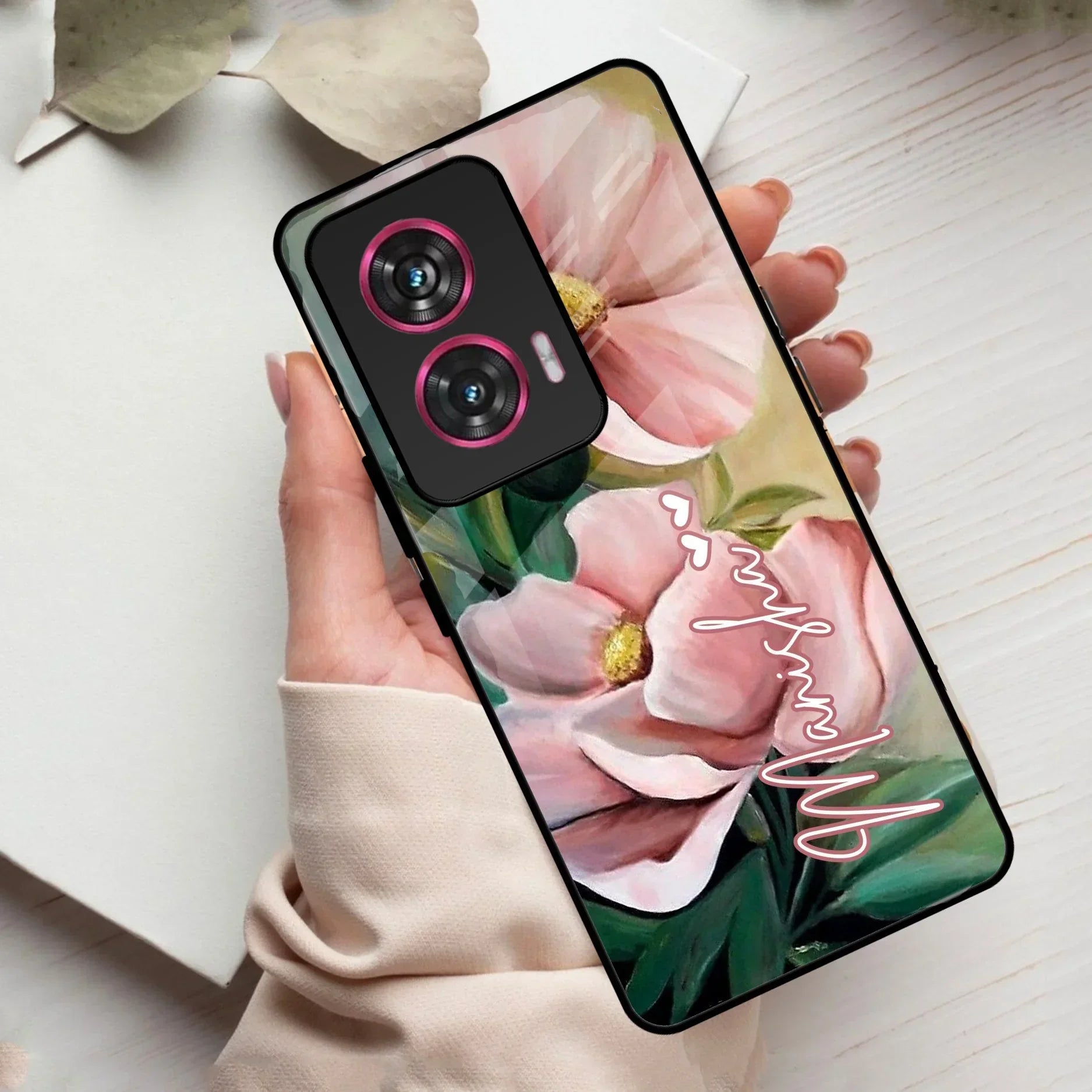 Paint Floral Poster Glass Case Cover For Motorola - ShopOnCliQ