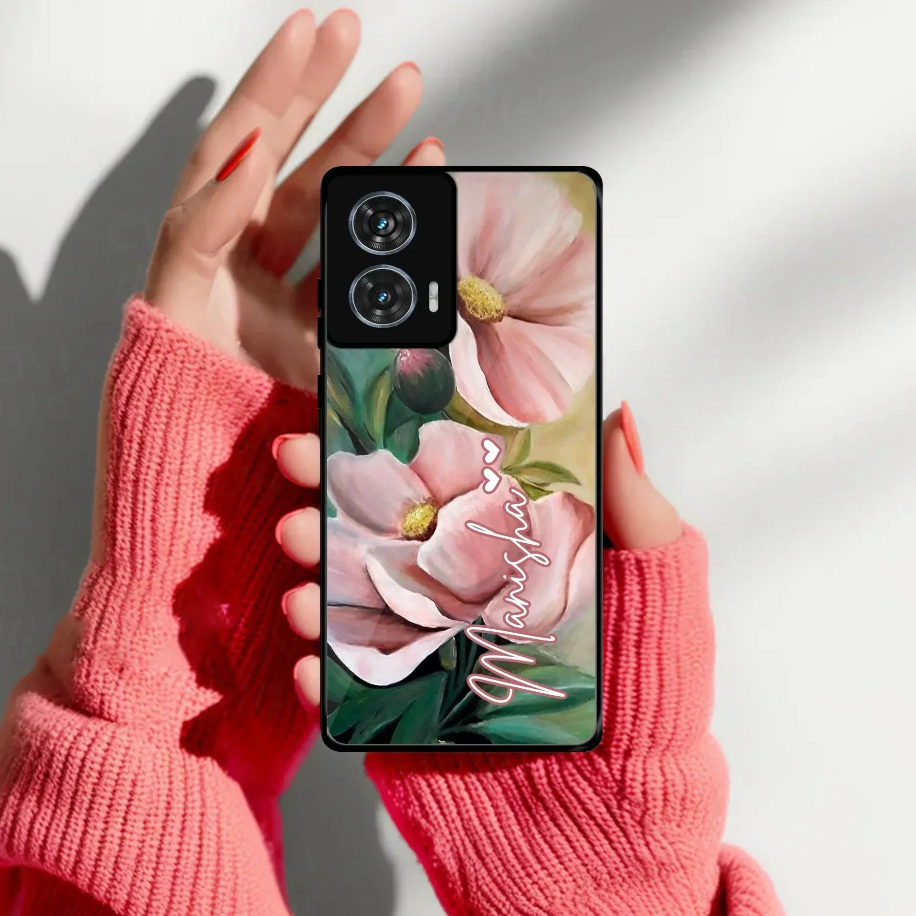 Paint Floral Poster Glass Case Cover For Motorola - ShopOnCliQ