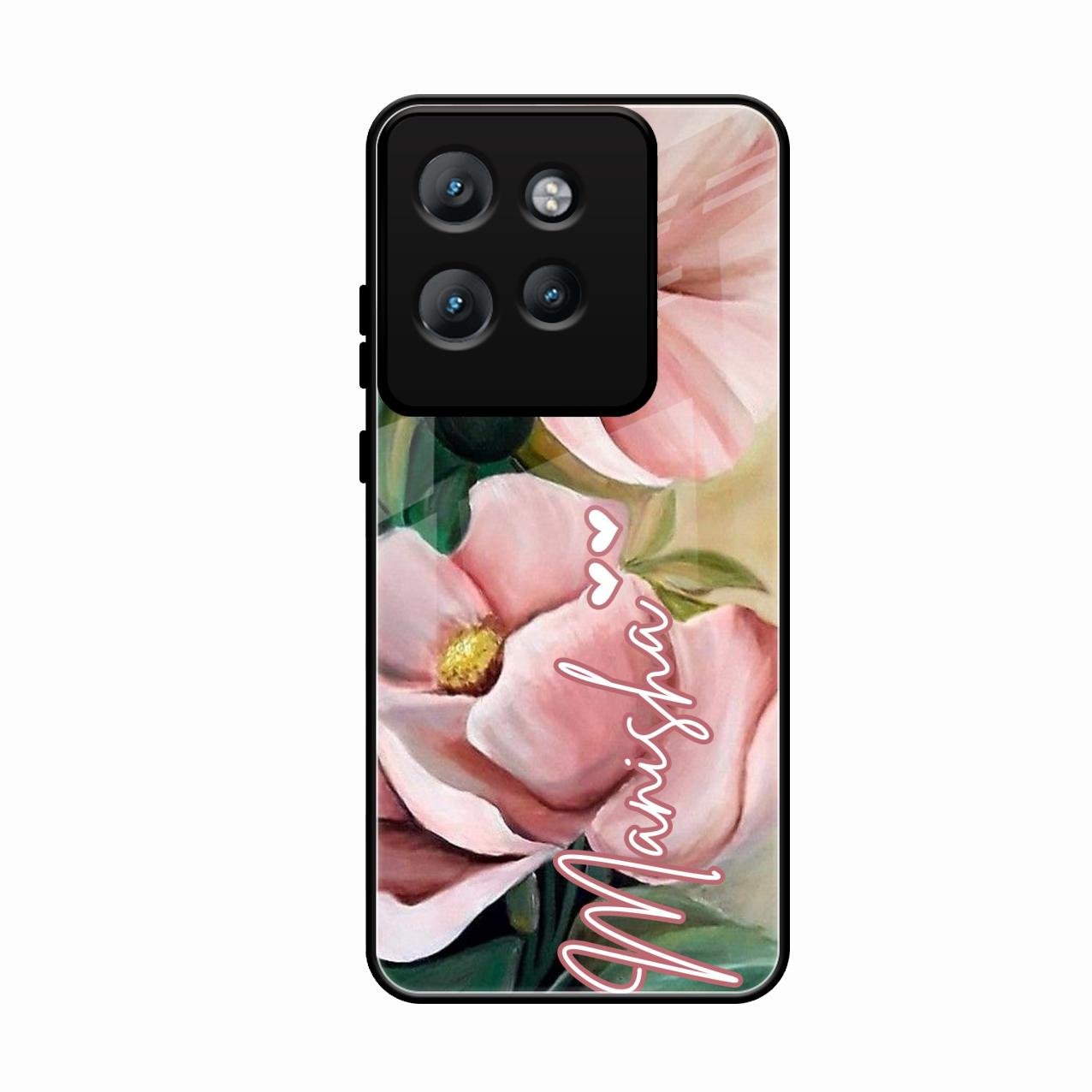 Paint Floral Poster Glass Case Cover For Motorola Edge 50 Neo