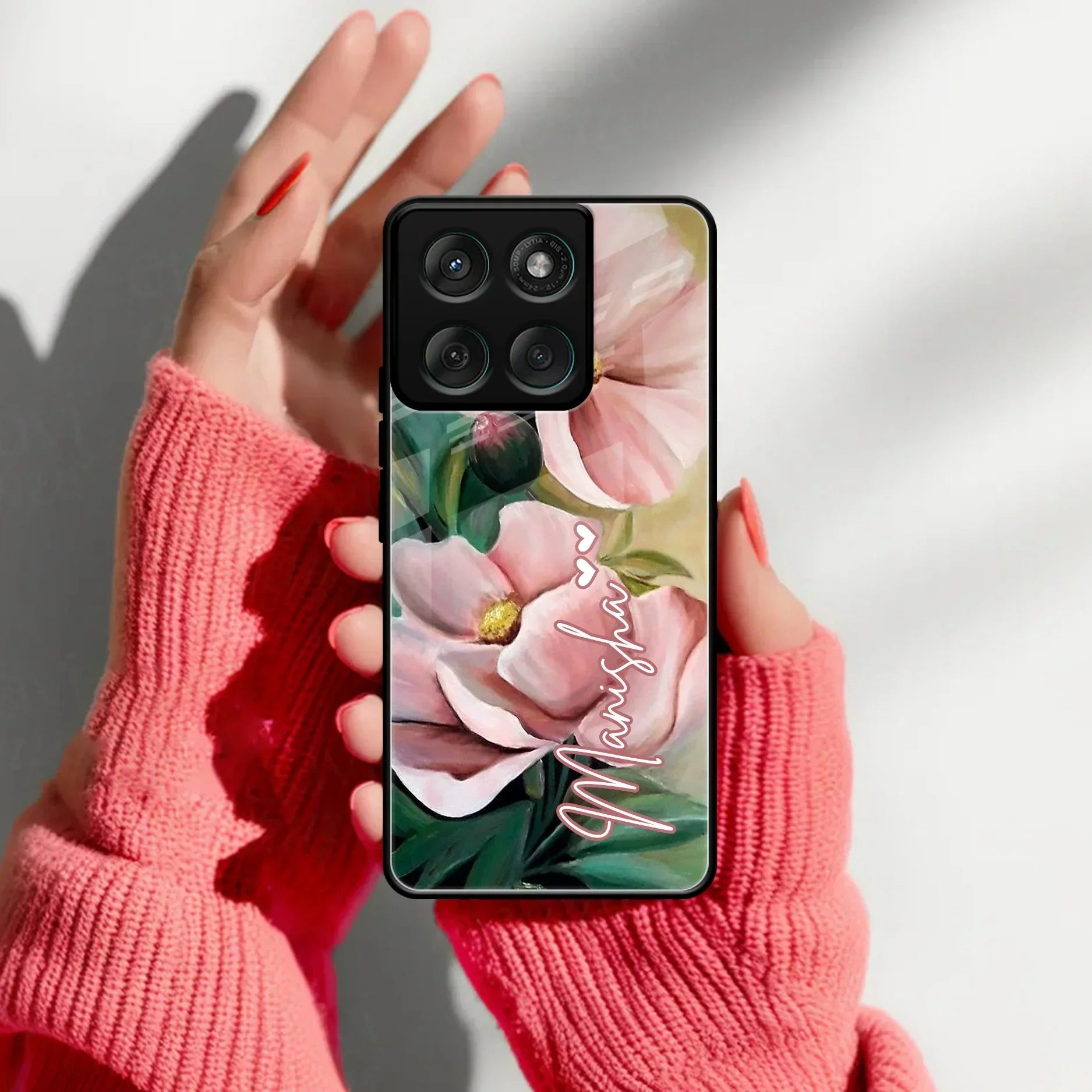 Paint Floral Poster Glass Case Cover For Motorola - ShopOnCliQ