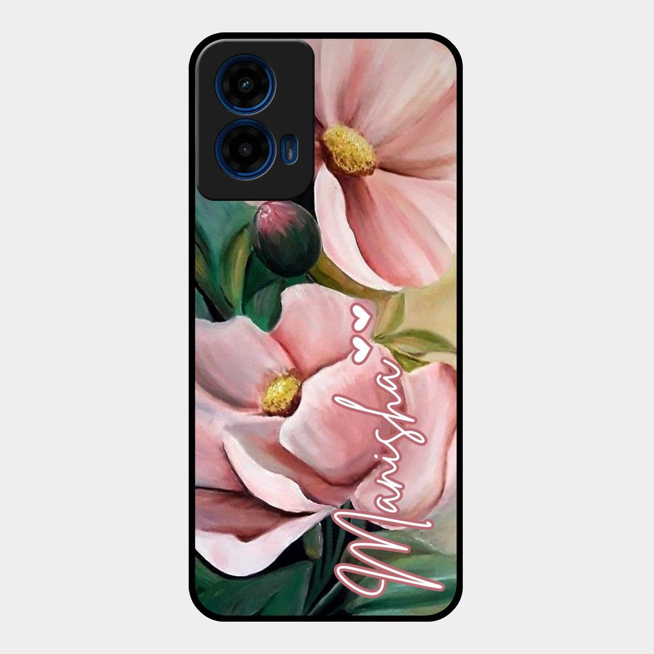 Paint Floral Poster Glass Case Cover For Motorola G45 5G