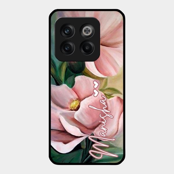 Paint Floral Poster Glass Case Cover For Oneplus 10T 5G