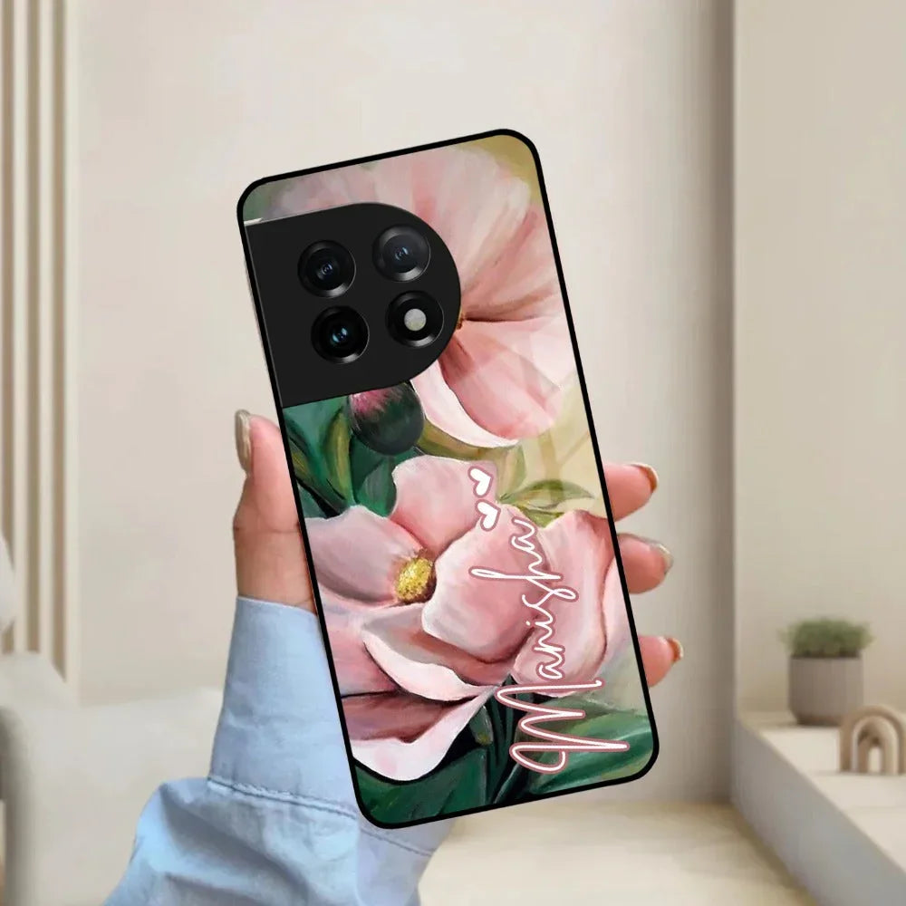Paint Floral Poster Glass Case Cover For OnePlus - ShopOnCliQ