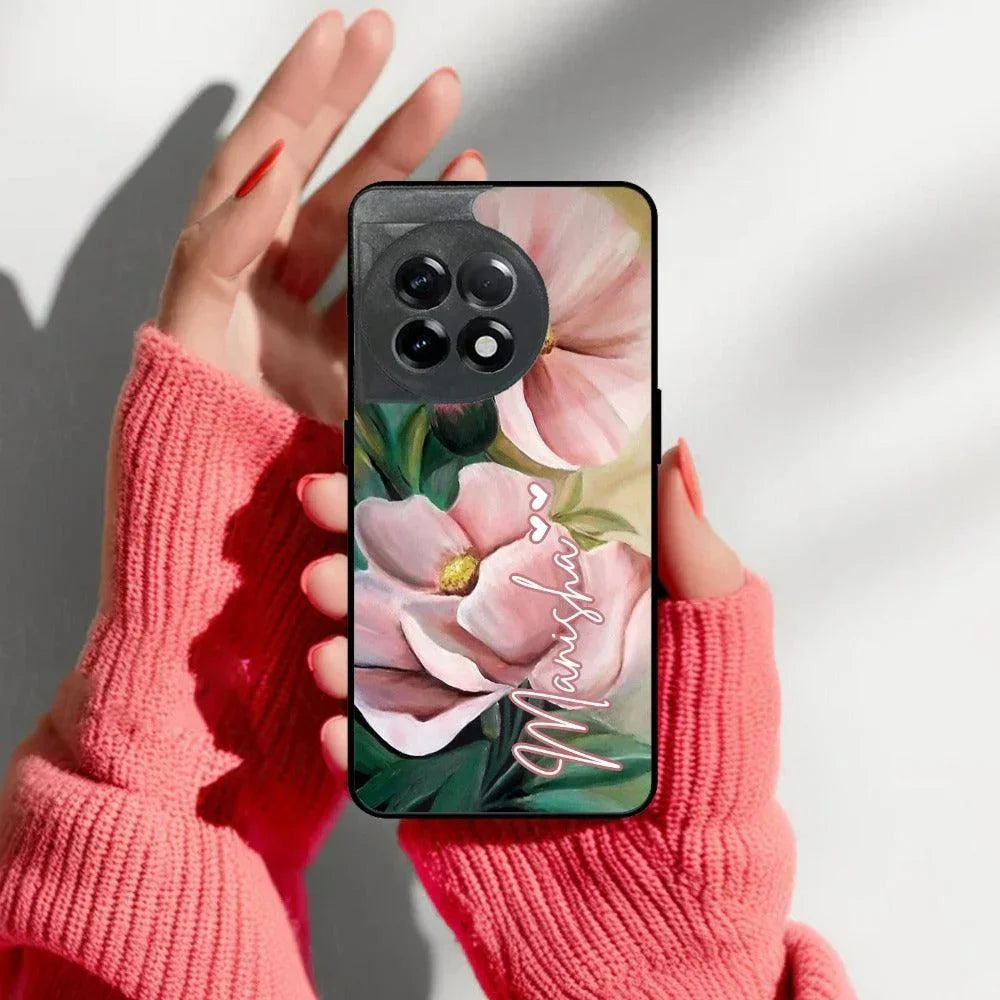 Paint Floral Poster Glass Case Cover For OnePlus - ShopOnCliQ