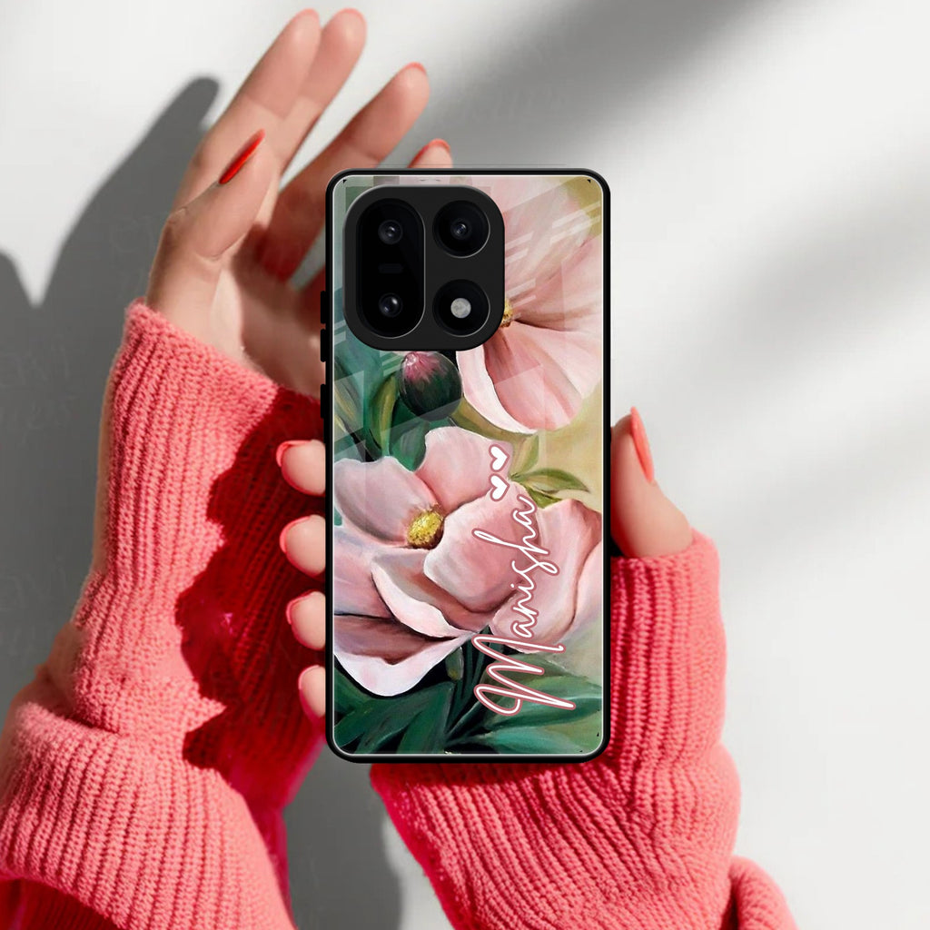 Paint Floral Poster Glass Case Cover For OnePlus 15 5G
