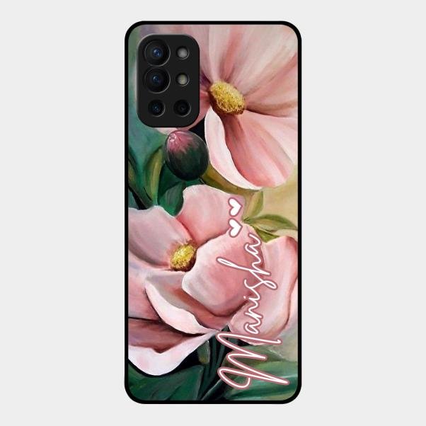 Paint Floral Poster Glass Case Cover For Oneplus 9R 5G