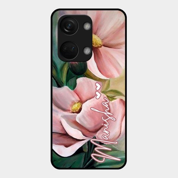 Paint Floral Poster Glass Case Cover For Oneplus Nord 3 5G
