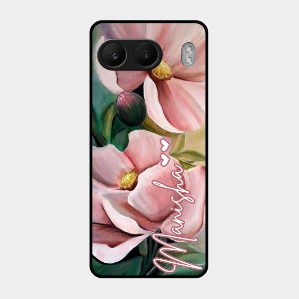 Paint Floral Poster Glass Case Cover For Oneplus Nord 4 5G