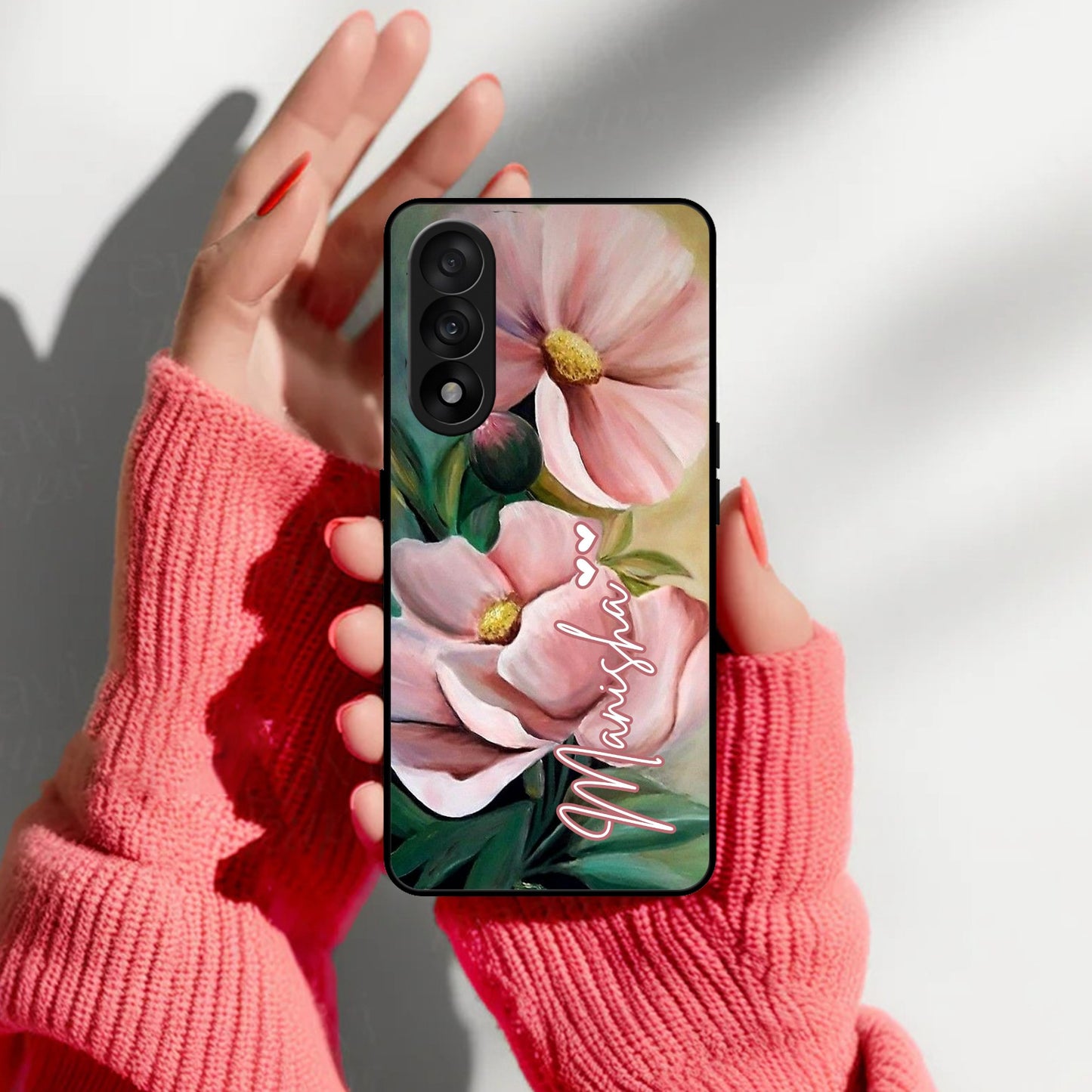 Paint Floral Poster Glass Case Cover For OnePlus