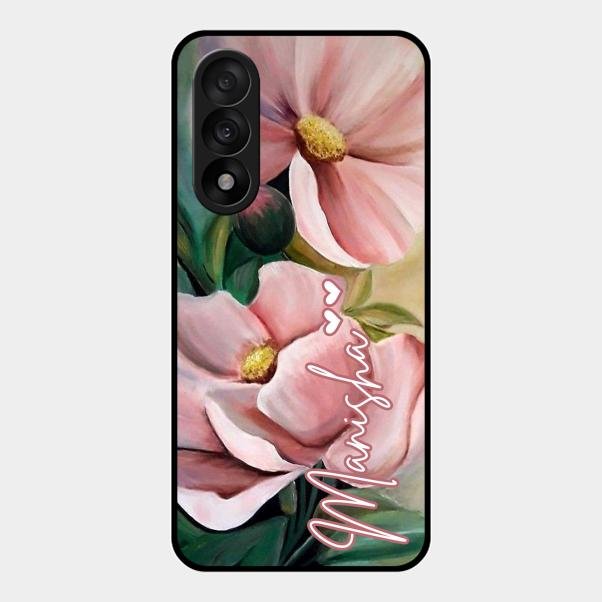 Paint Floral Poster Glass Case Cover For Oneplus Nord 5 5G