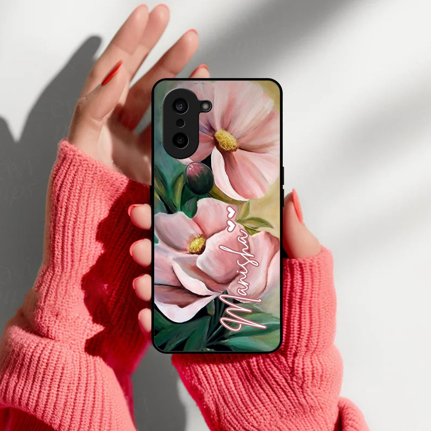 Paint Floral Poster Glass Case Cover For OnePlus