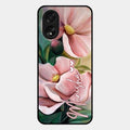 Paint Floral Poster Glass Case Cover For Oppo A38