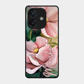 Paint Floral Poster Glass Case Cover For Oppo A3X 5G