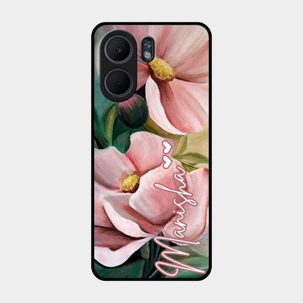 Paint Floral Poster Glass Case Cover For Oppo A5X 5G