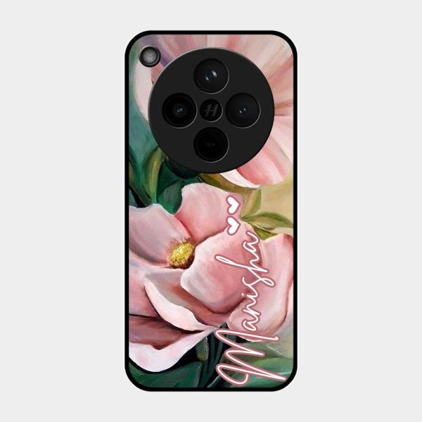 Paint Floral Poster Glass Case Cover For Oppo Find X8 5G