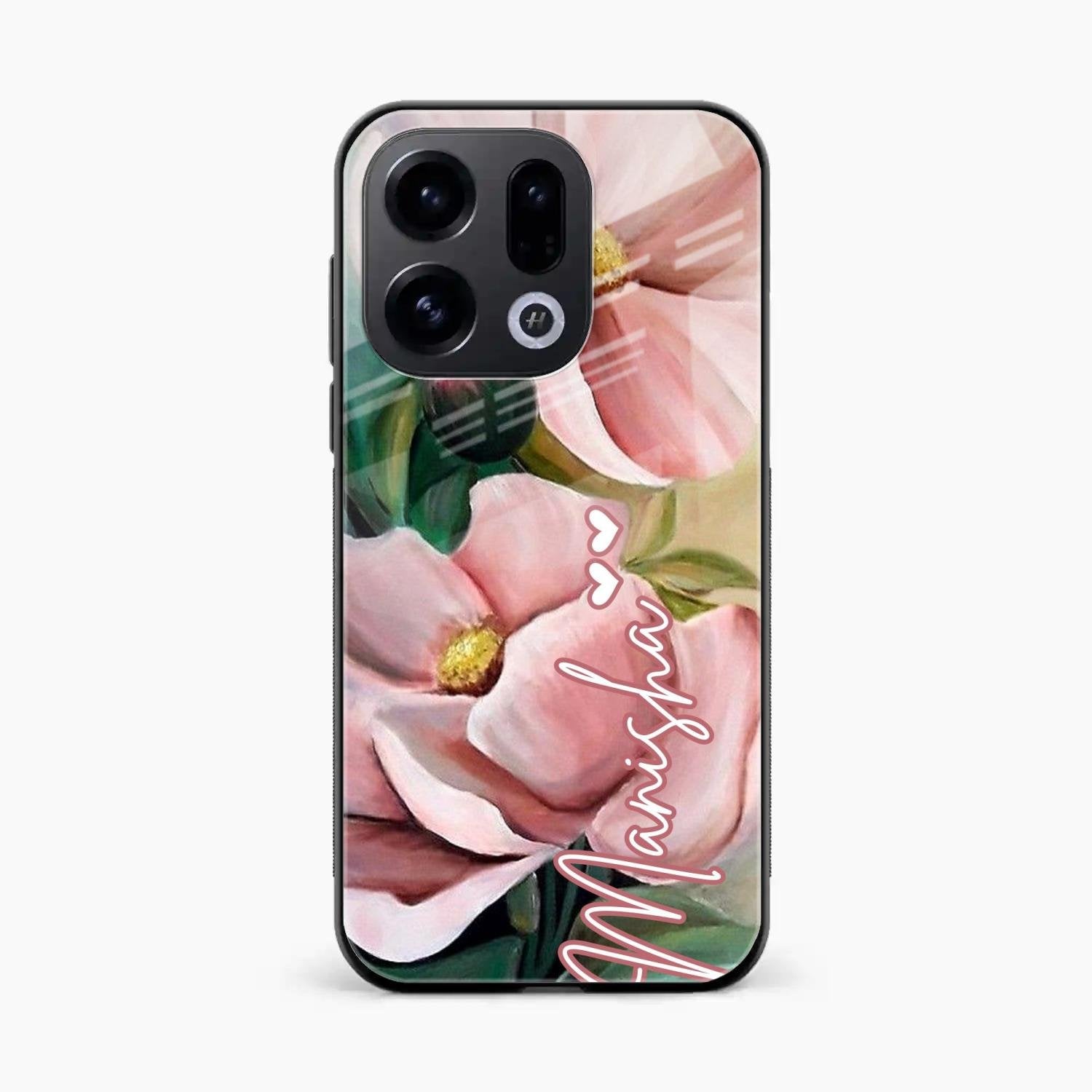 Paint Floral Poster Glass Case Cover For Oppo Find X9 5G