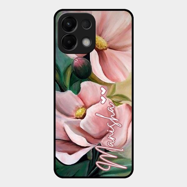 Paint Floral Poster Glass Case Cover For Oppo K13 5G