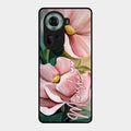 Paint Floral Poster Glass Case Cover For Oppo Reno 11 5G