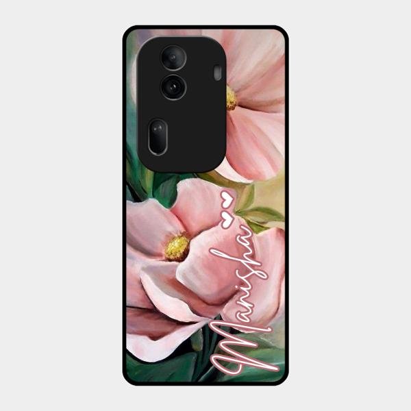 Paint Floral Poster Glass Case Cover For Oppo Reno 11 Pro 5G