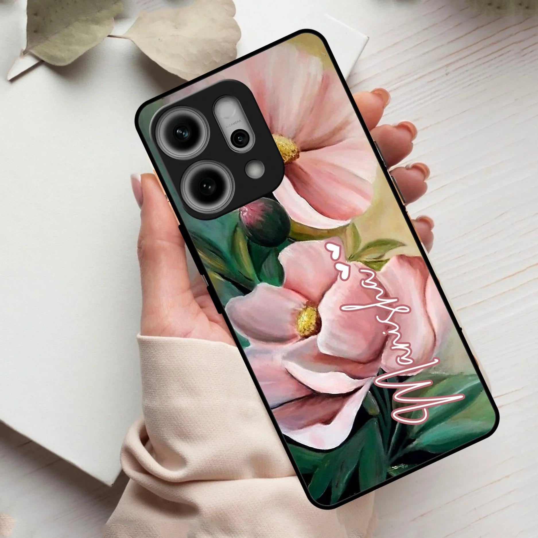 Paint Floral Poster Glass Case Cover For Oppo - ShopOnCliQ