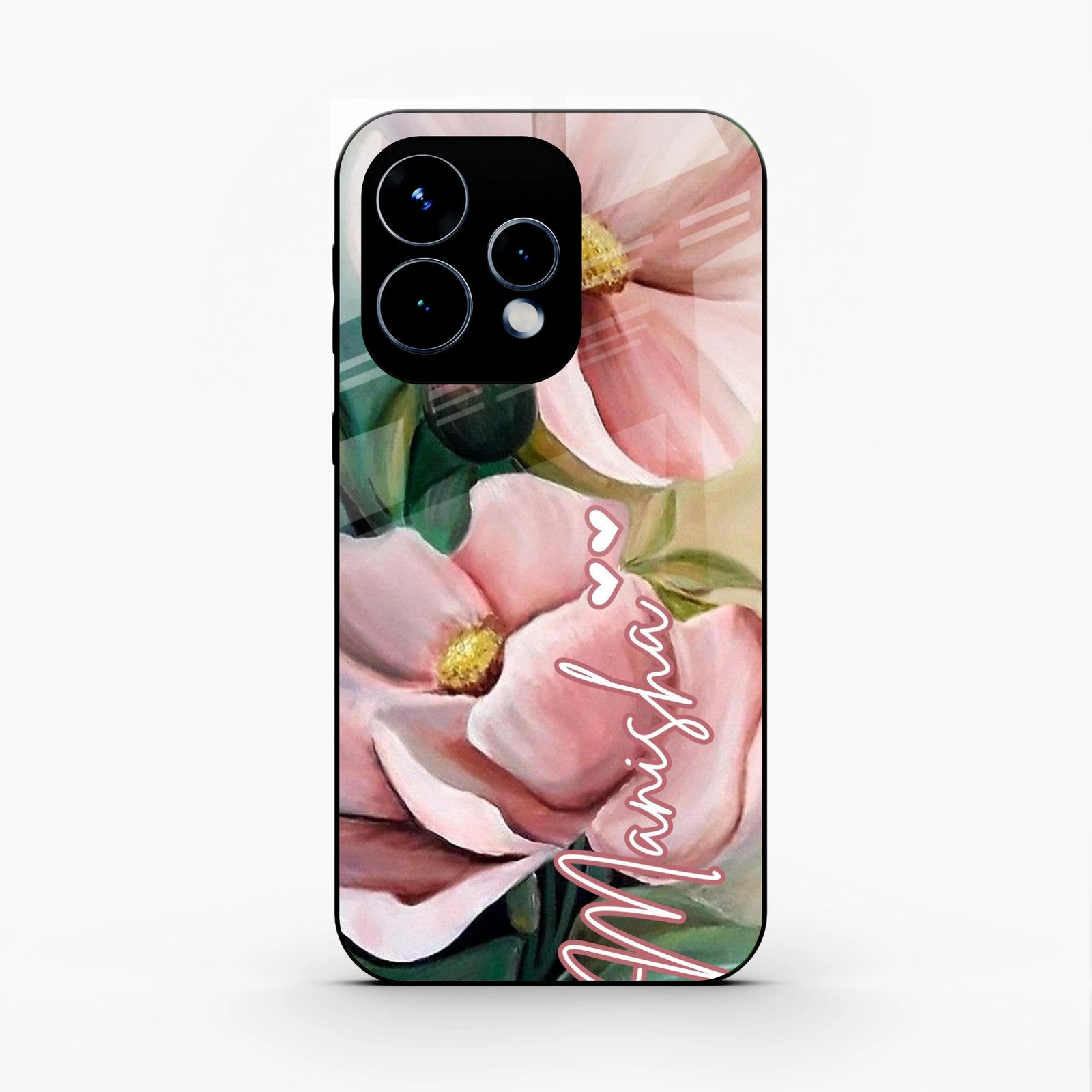 Paint Floral Poster Glass Case Cover For Oppo Reno 15 5G