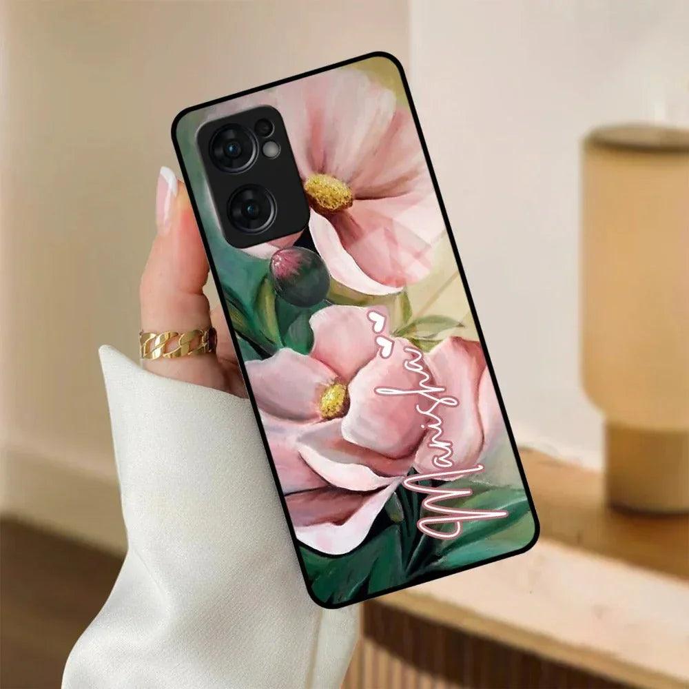 Paint Floral Poster Glass Case Cover For Oppo - ShopOnCliQ