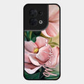 Paint Floral Poster Glass Case Cover For Oppo Reno 8 5G