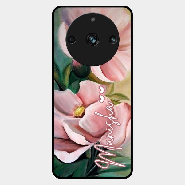 Paint Floral Poster Glass Case Cover For Realme 11 Pro Plus 5G